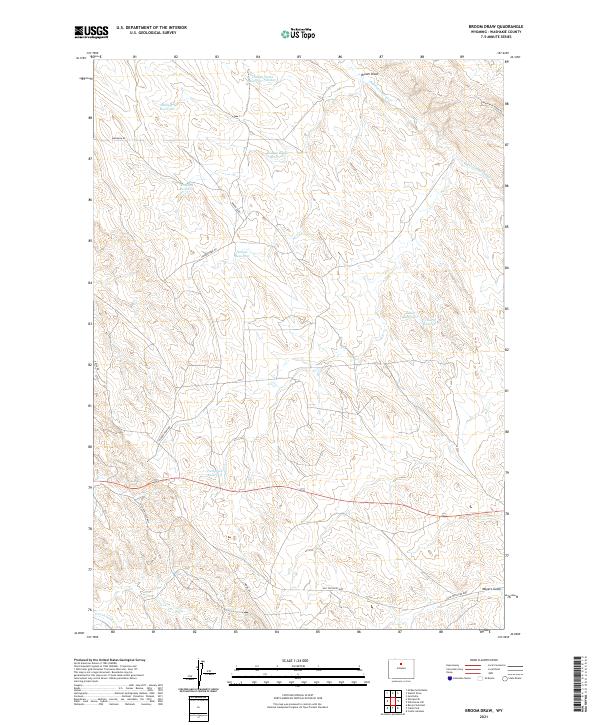 USGS US Topo 7.5-minute map for Broom Draw WY 2021