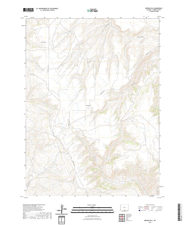 USGS US Topo 7.5-minute map for Browns Hill WY 2021