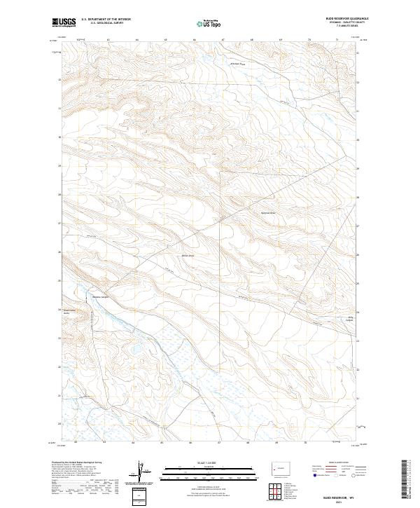 USGS US Topo 7.5-minute map for Budd Reservoir WY 2021