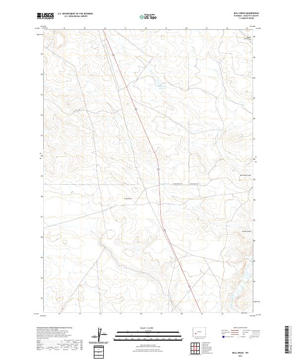 USGS US Topo 7.5-minute map for Bull Draw WY 2021