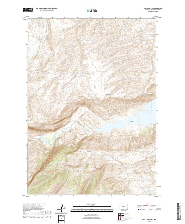 USGS US Topo 7.5-minute map for Bull Lake West WY 2021