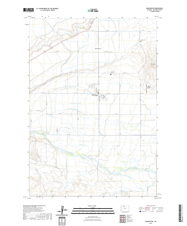 USGS US Topo 7.5-minute map for Burlington WY 2021