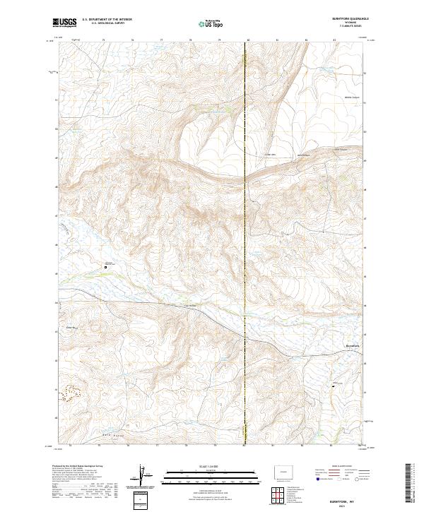USGS US Topo 7.5-minute map for Burntfork WY 2021