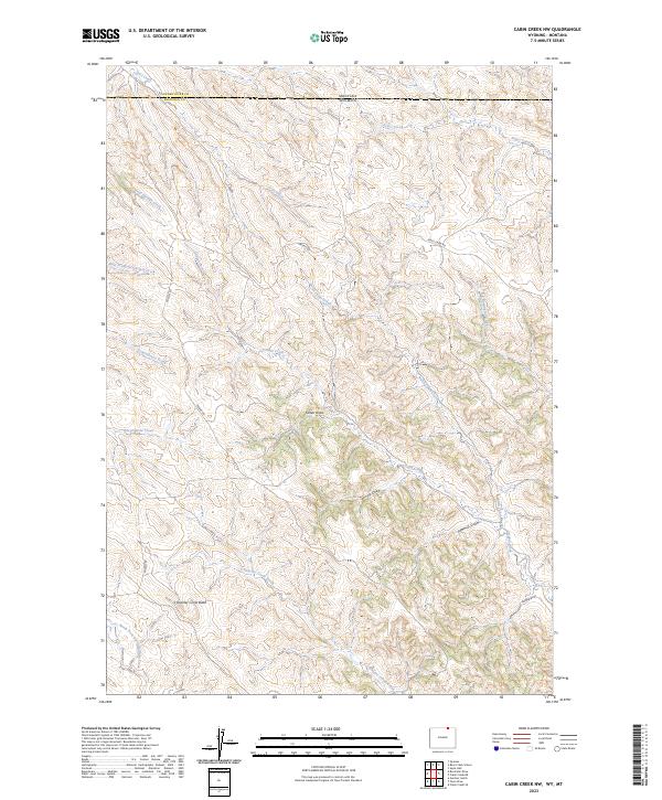 US Topo 7.5-minute map for Cabin Creek NW WYMT