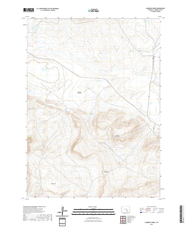 USGS US Topo 7.5-minute map for Cameron Creek WY 2021