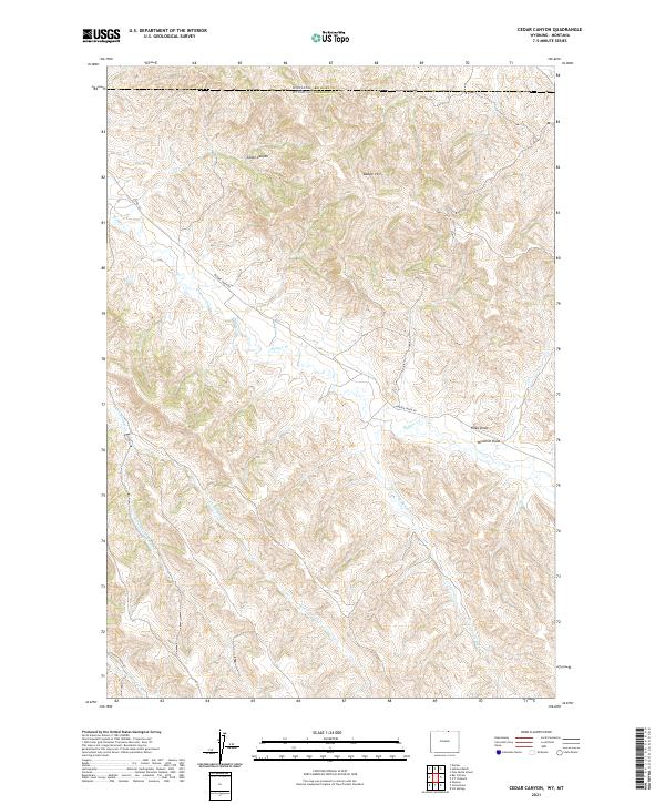 USGS US Topo 7.5-minute map for Cedar Canyon WYMT 2021