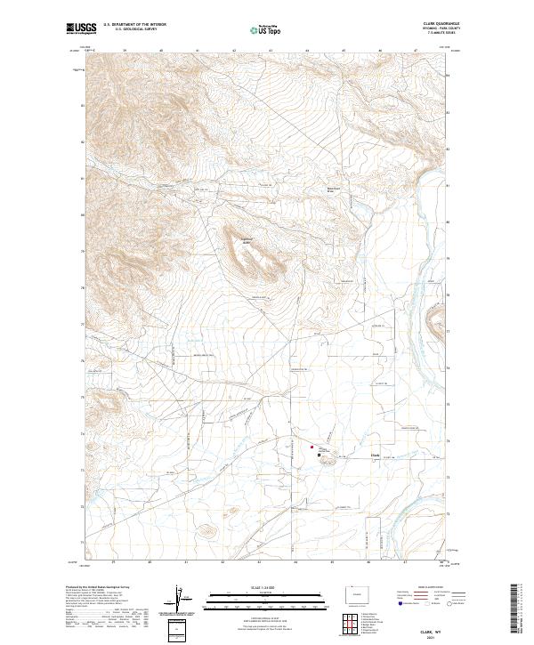 US Topo 7.5-minute map for Clark WY