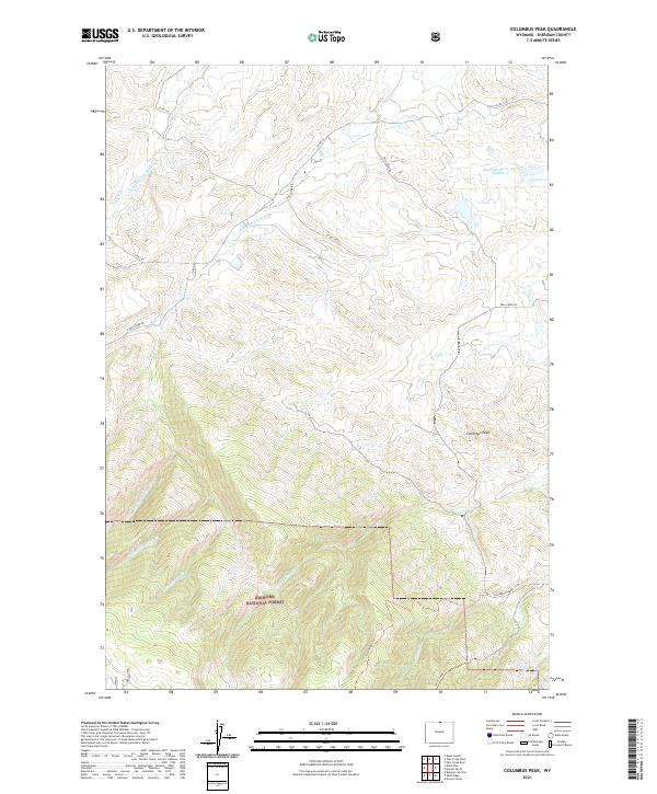 USGS US Topo 7.5-minute map for Columbus Peak WY 2021