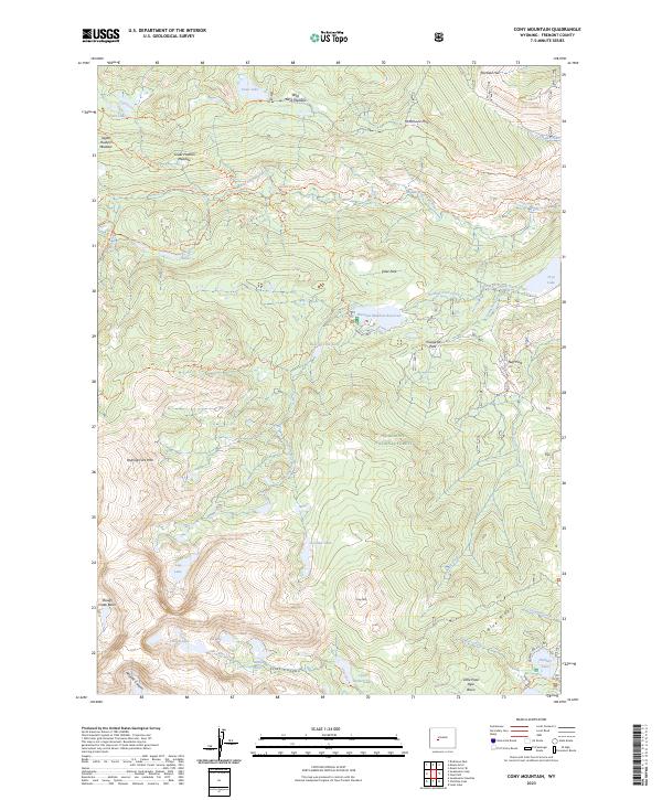 US Topo 7.5-minute map for Cony Mountain WY