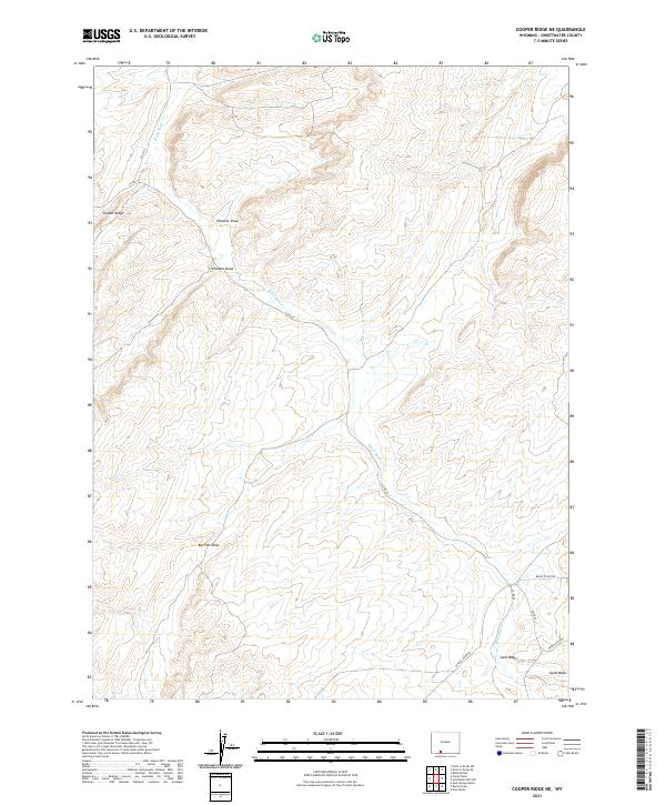 USGS US Topo 7.5-minute map for Cooper Ridge NE WY 2021
