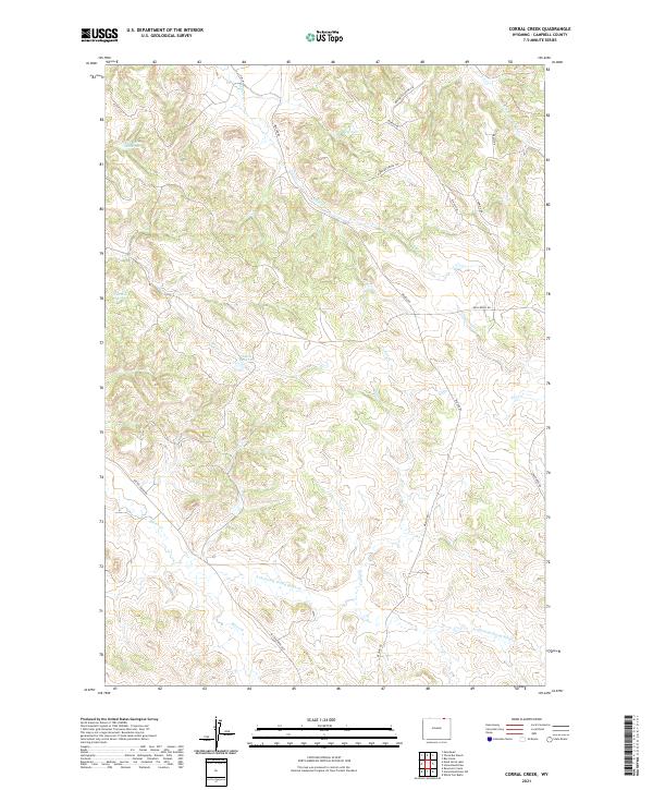 USGS US Topo 7.5-minute map for Corral Creek WY 2021