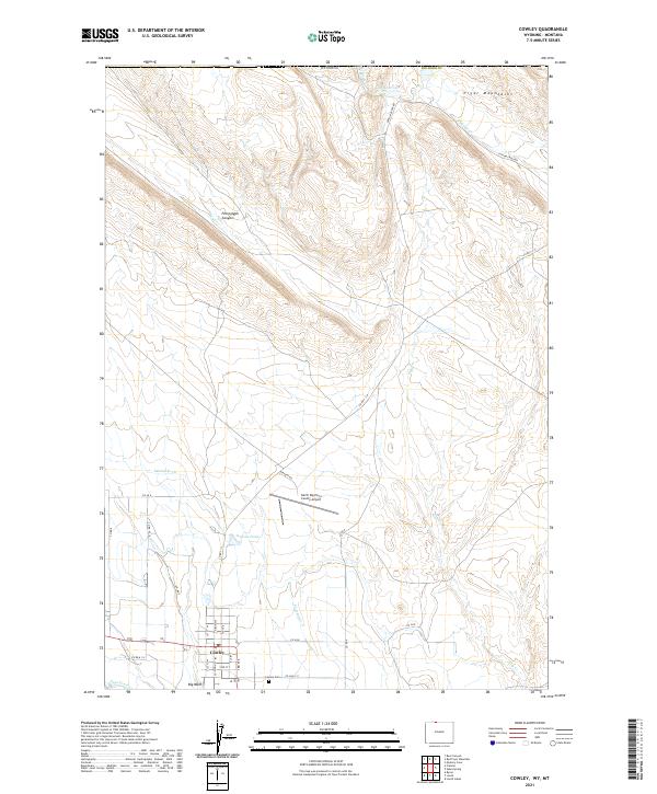 USGS US Topo 7.5-minute map for Cowley WYMT 2021