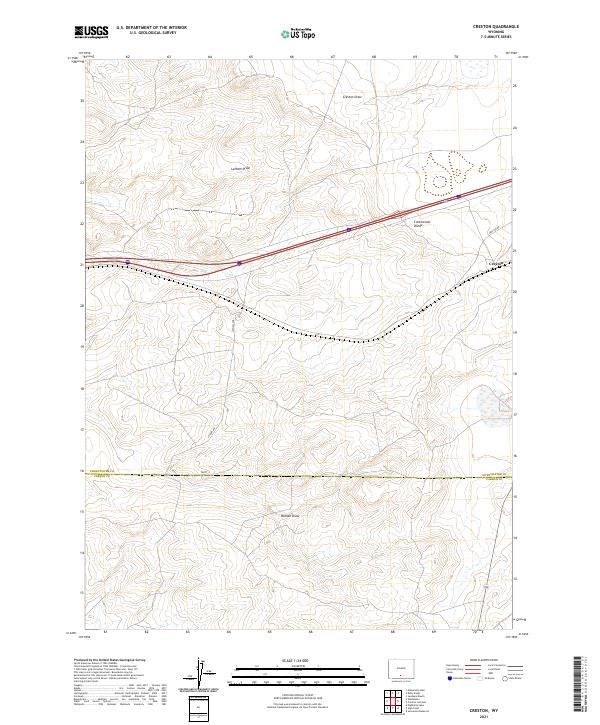 USGS US Topo 7.5-minute map for Creston WY 2021