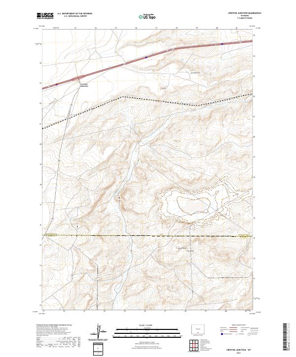 USGS US Topo 7.5-minute map for Creston Junction WY 2021