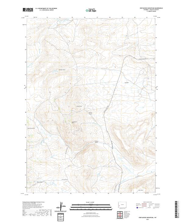 USGS US Topo 7.5-minute map for Cretaceous Mountain WY 2021