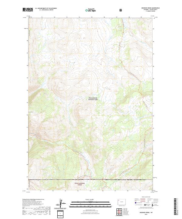 USGS US Topo 7.5-minute map for Crooked Creek WY 2021