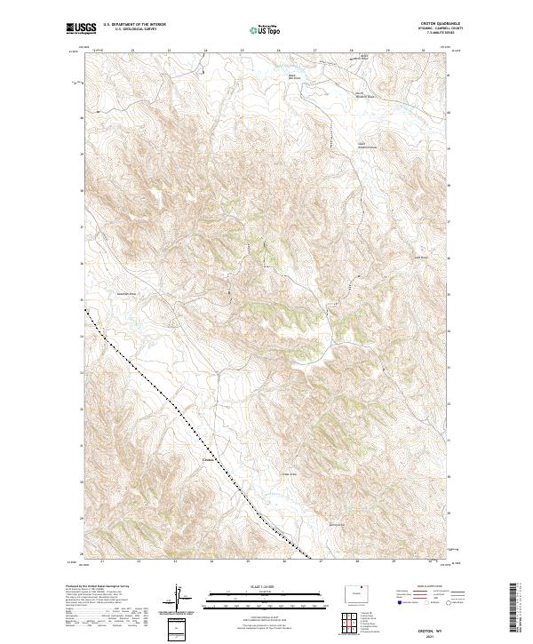 USGS US Topo 7.5-minute map for Croton WY 2021