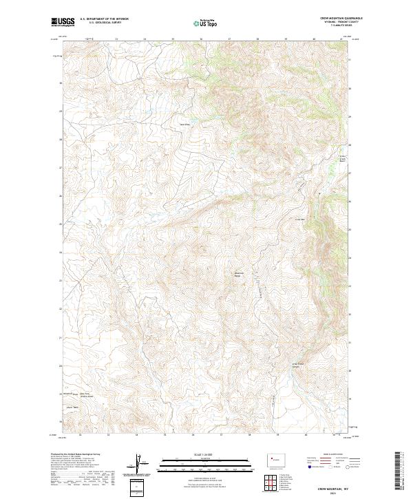 USGS US Topo 7.5-minute map for Crow Mountain WY 2021