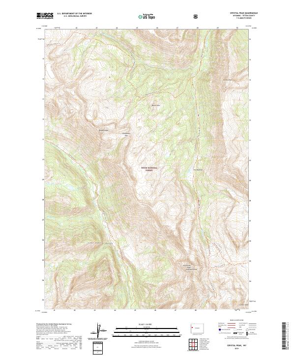 USGS US Topo 7.5-minute map for Crystal Peak WY 2021