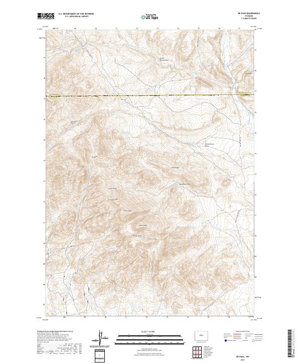 USGS US Topo 7.5-minute map for De Pass WY 2021