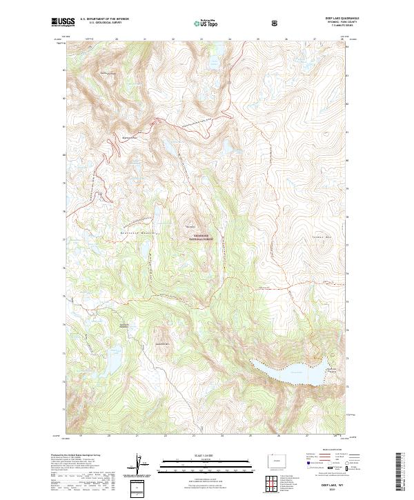 USGS US Topo 7.5-minute map for Deep Lake WY 2021