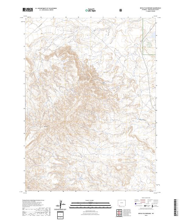 US Topo 7.5-minute map for Devils Playground WY