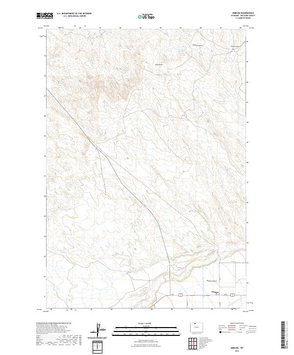 USGS US Topo 7.5-minute map for Emblem WY 2021