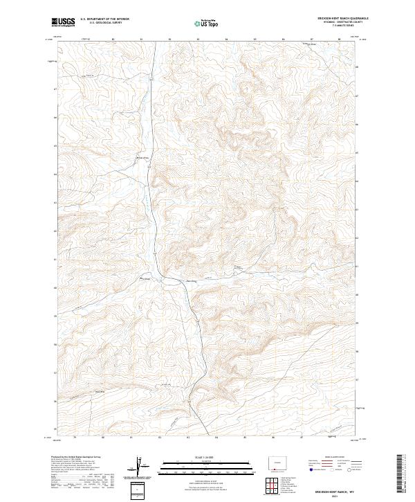 USGS US Topo 7.5-minute map for Erickson-Kent Ranch WY 2021