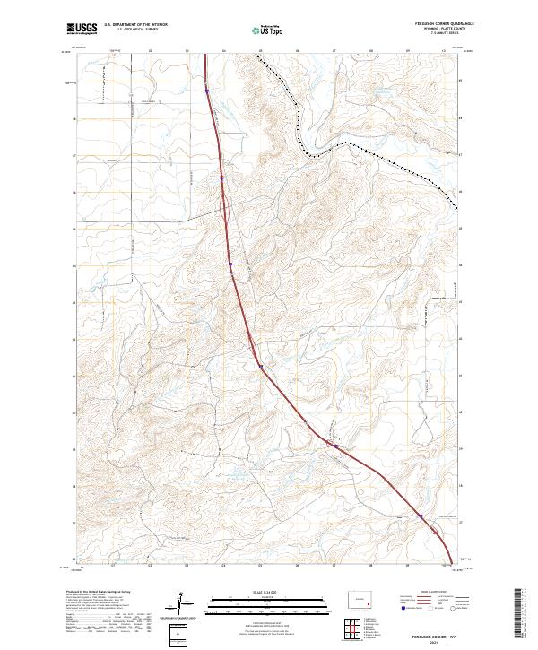 USGS US Topo 7.5-minute map for Ferguson Corner WY 2021