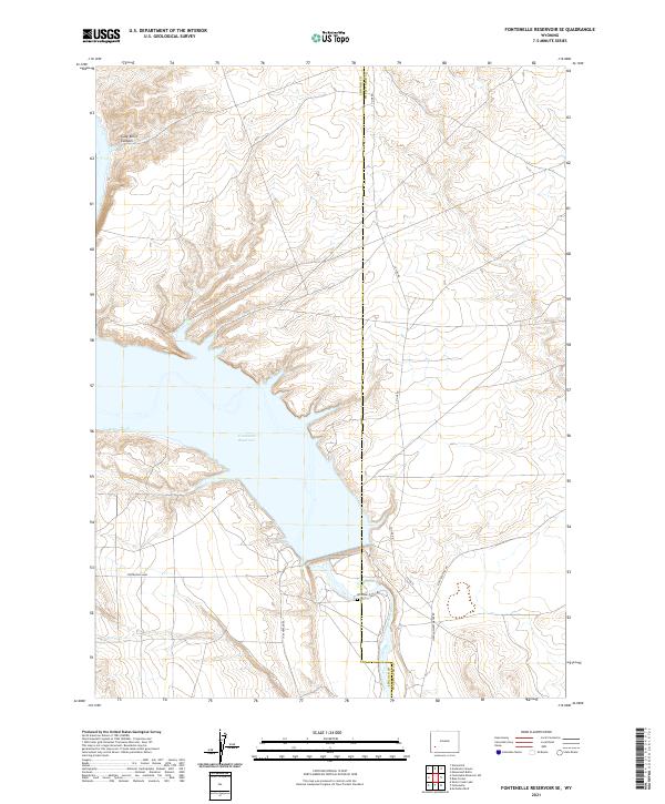 USGS US Topo 7.5-minute map for Fontenelle Reservoir SE WY 2021