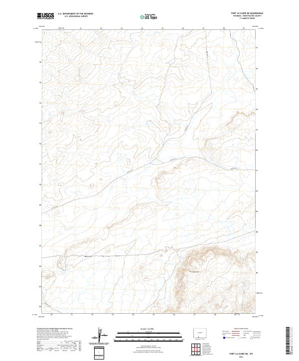 USGS US Topo 7.5-minute map for Fort La Clede NE WY 2021