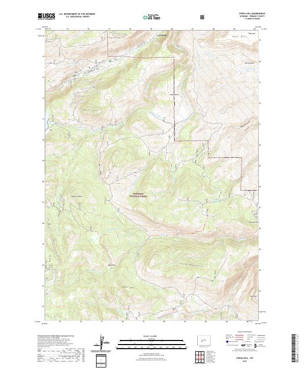 USGS US Topo 7.5-minute map for Fossil Hill WY 2021