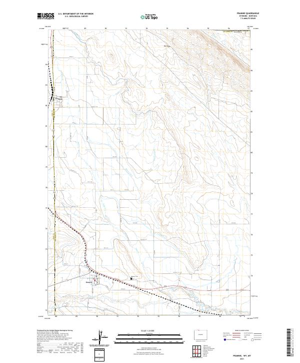 USGS US Topo 7.5-minute map for Frannie WYMT 2021
