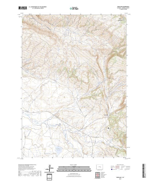 US Topo 7.5-minute map for Freeland WY