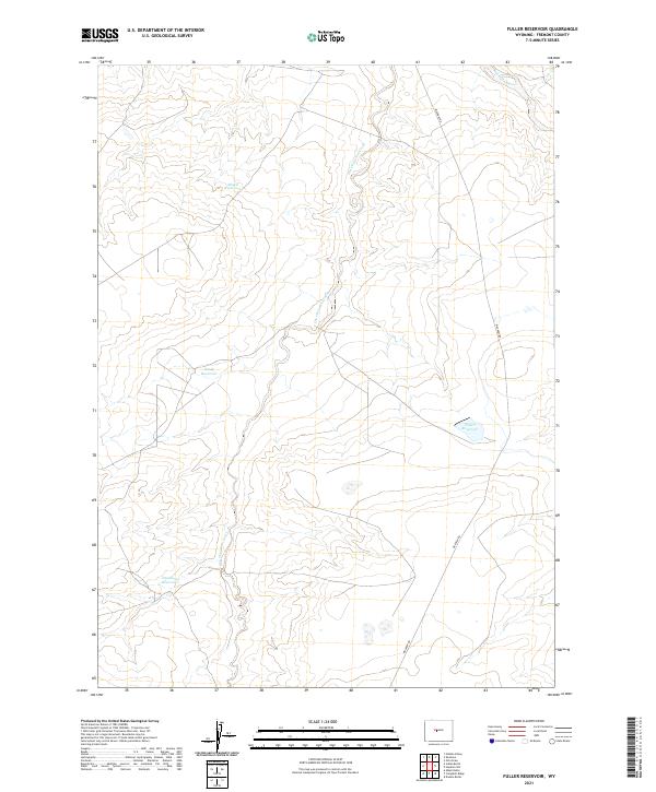 USGS US Topo 7.5-minute map for Fuller Reservoir WY 2021