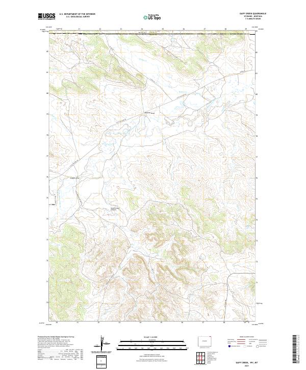 USGS US Topo 7.5-minute map for Gaff Creek WYMT 2021