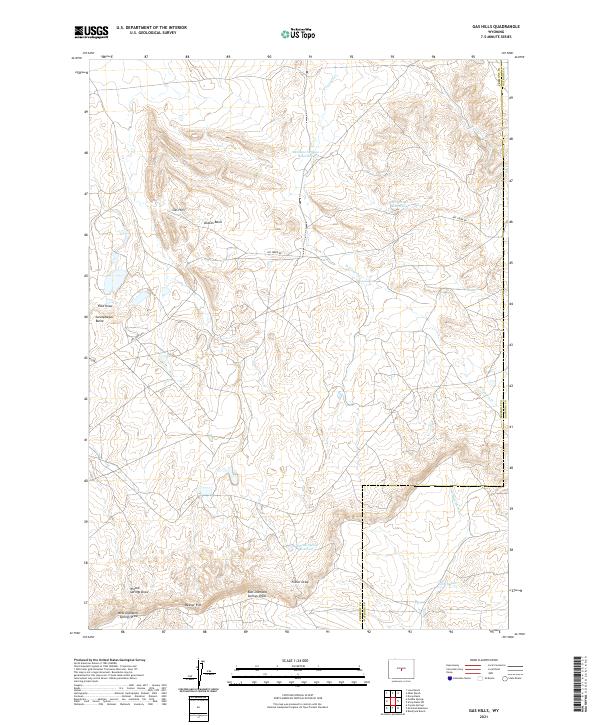 USGS US Topo 7.5-minute map for Gas Hills WY 2021