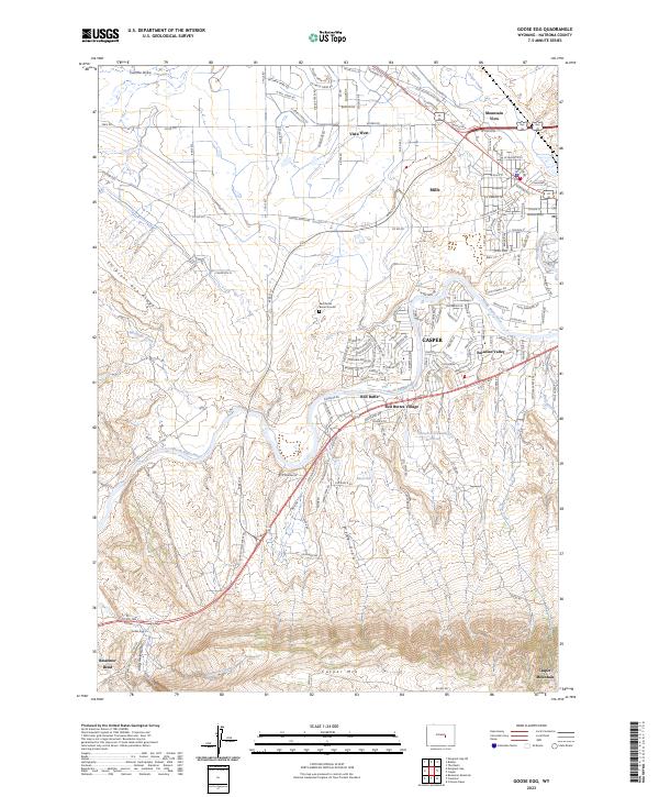 US Topo 7.5-minute map for Goose Egg WY