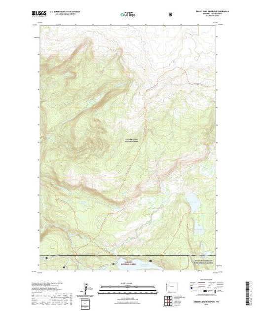 USGS US Topo 7.5minute map for Grassy Lake Reservoir WY 2021