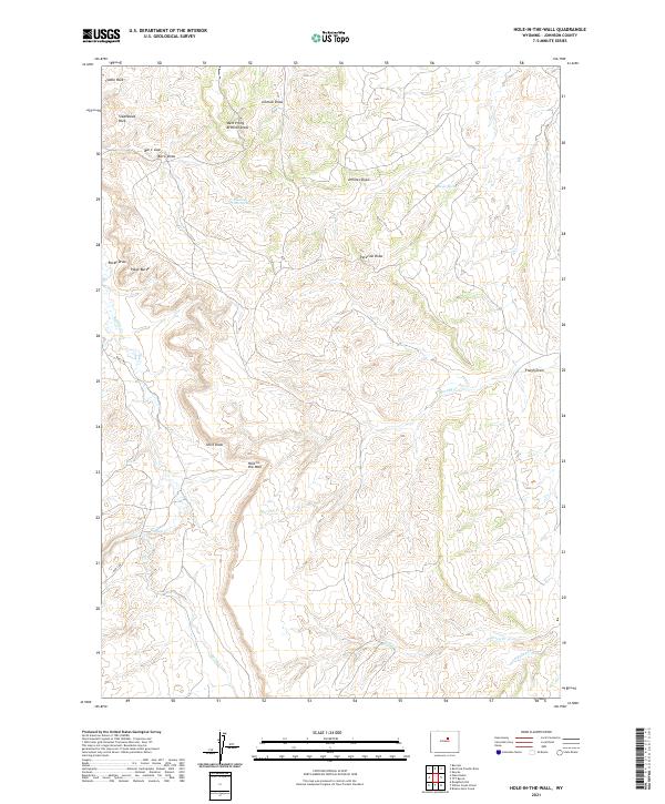 USGS US Topo 7.5-minute map for Hole-in-the-Wall WY 2021