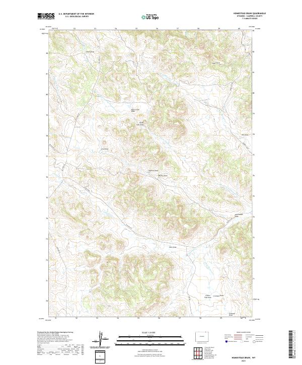 USGS US Topo 7.5-minute map for Homestead Draw WY 2021