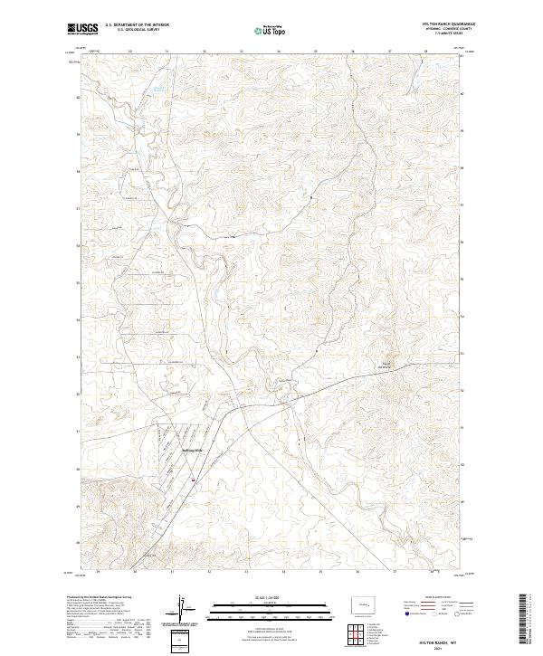 USGS US Topo 7.5-minute map for Hylton Ranch WY 2021