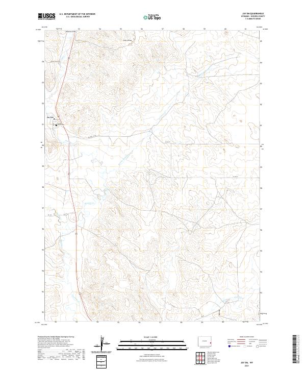USGS US Topo 7.5-minute map for Jay Em WY 2021