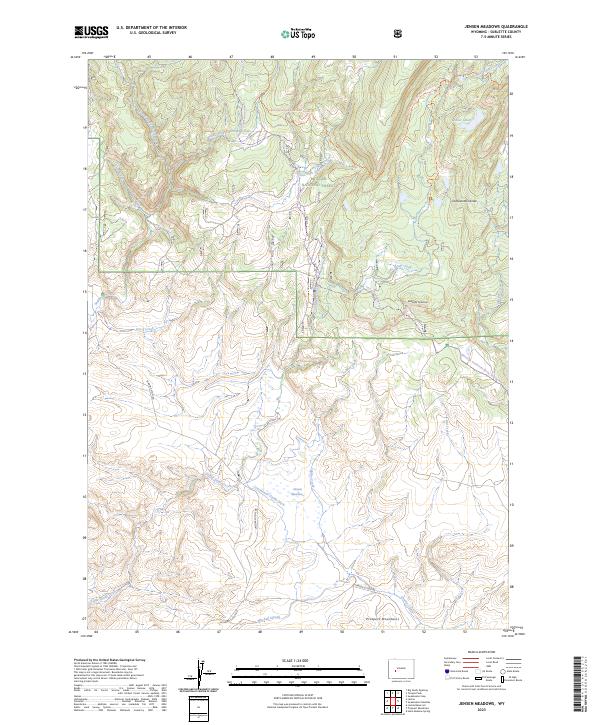 US Topo 7.5-minute map for Jensen Meadows WY
