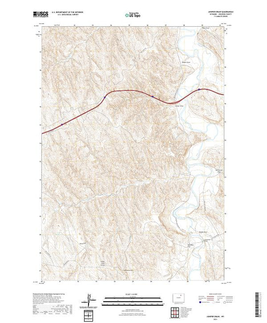 US Topo 7.5-minute map for Juniper Draw WY – American Map Store