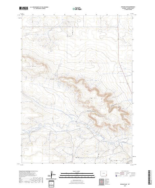 US Topo 7.5-minute map for Kessler Gap WY