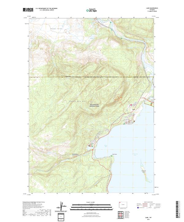 USGS US Topo 7.5-minute map for Lake WY 2021