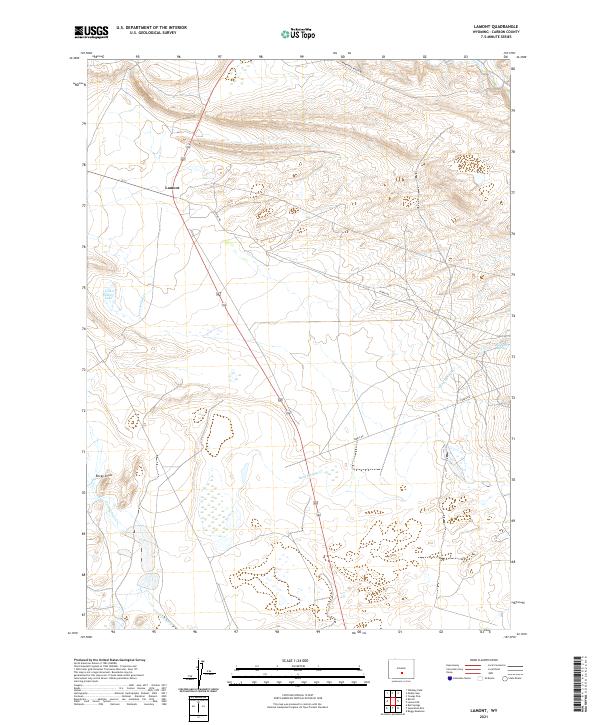 USGS US Topo 7.5-minute map for Lamont WY 2021