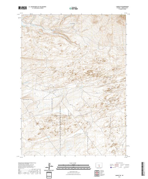 USGS US Topo 7.5-minute map for Lamont NE WY 2021