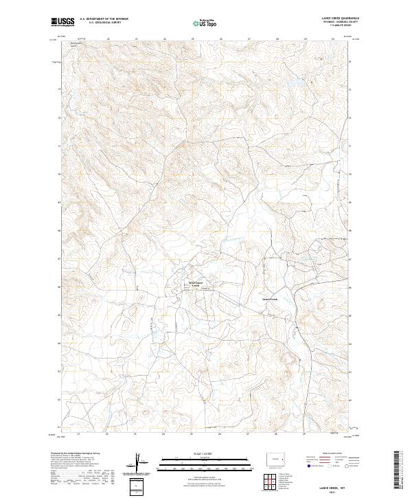 USGS US Topo 7.5-minute map for Lance Creek WY 2021